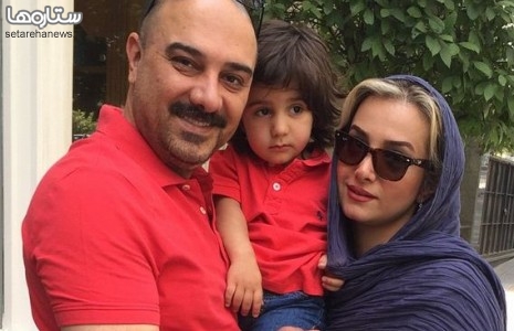 عکس خانوادگی از برزو ارجمند و همسر و فرزندش مرداد 94